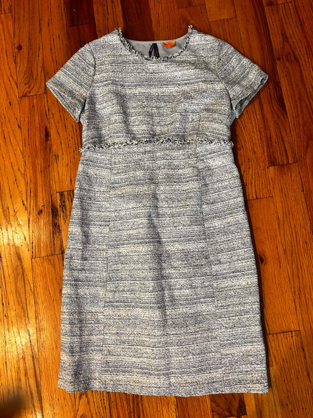 Seraphine Maternity Blue Tweed Dress
